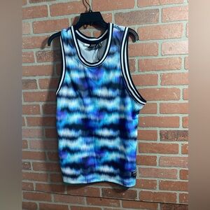 WeSC Men's Graphic Print Basketball Tank Top man size L women size XL